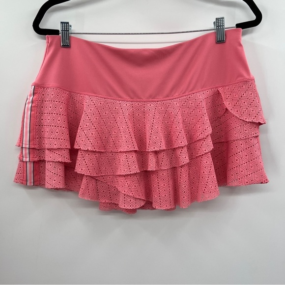 Lucky in Love Patch Stripe Long Sleeves Round Rally Skirt with Top Women - Pink - Picture 12 of 15